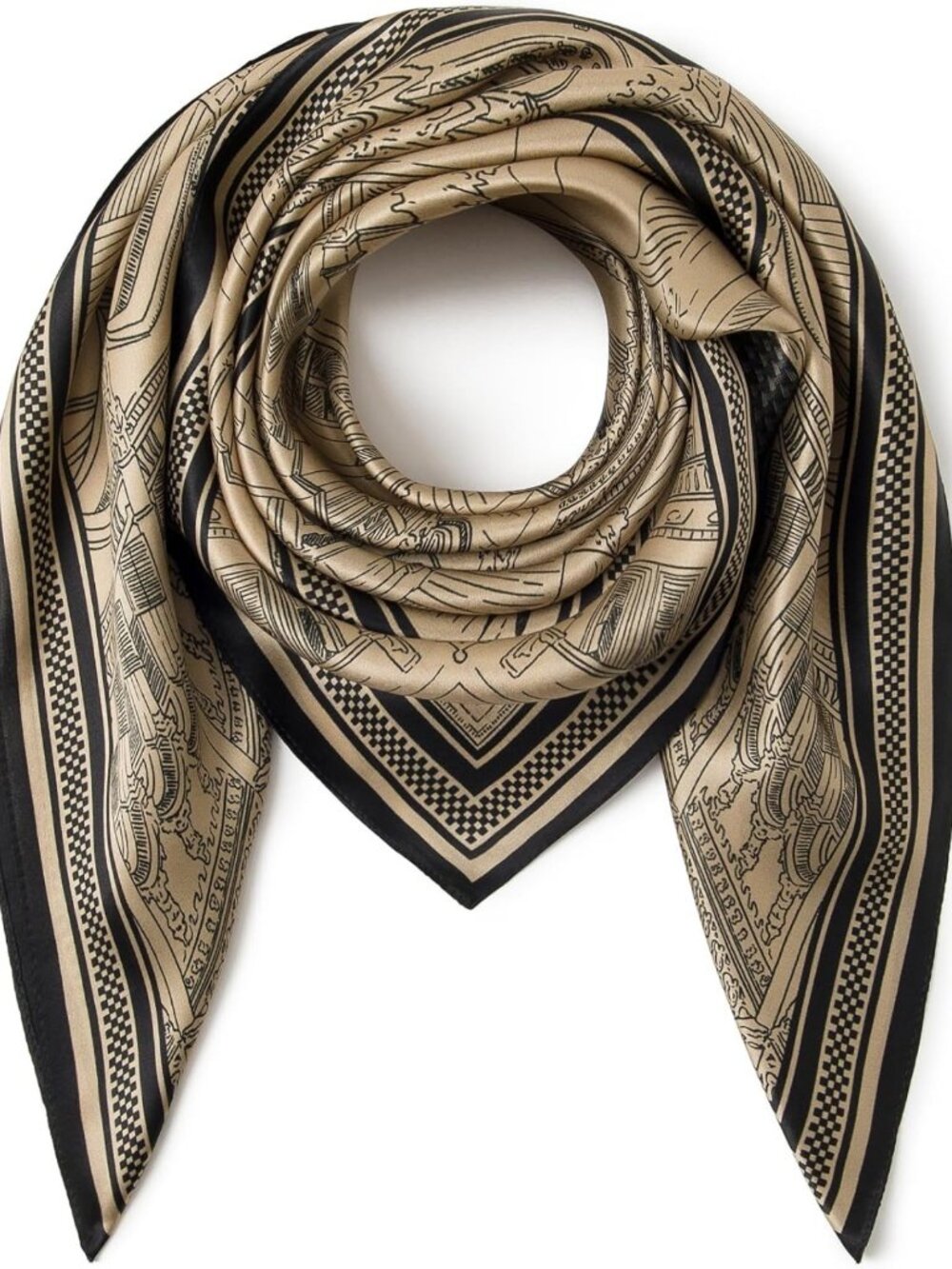 Luxurious 100% Mulberry Silk Scarf - 35" Large Square Women's Soft Lightweight